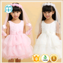 Los nuevos modelos muestran a los niños vestido de niña princesa estilo vestido de niña de las flores elegante princesa vestidos de novia